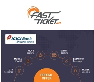 India Desire : Fastticket ICICI Bank Cards Offer: Flat Rs 30 Off On DTH, Bill Pay, Travel , Movie & Event Booking Of Rs 100 Or Above